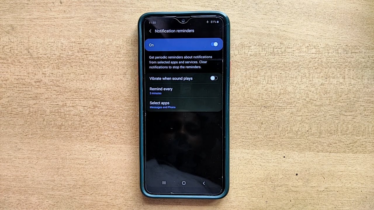 How To Turn On Notification Reminder In Samsung Galaxy Mobile - YouTube