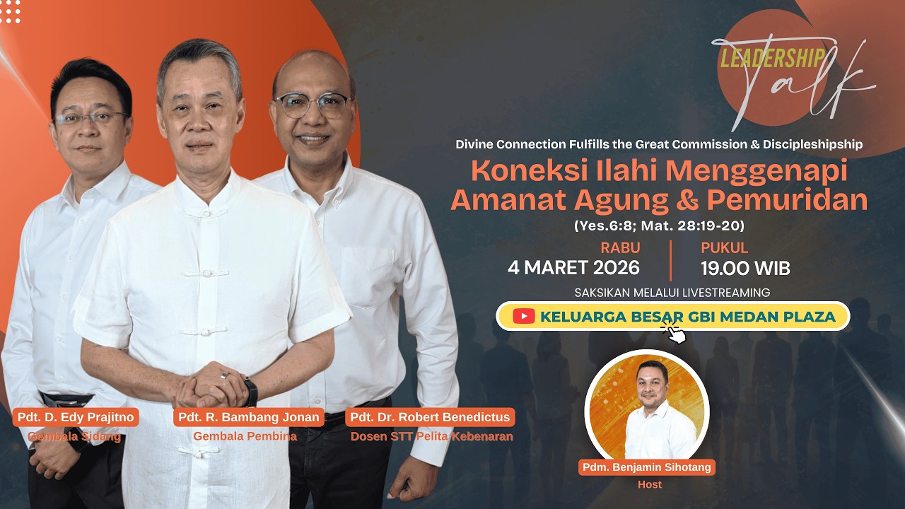 Talkshow Online Koneksi Ilahi Menggenapi Amanat Agung & Pemuridan | 4 Maret 2026 Pkl. 19.00 WIB