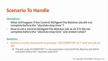 Setting Control-M/Agent FW job to OK if it did not complete before the "Absolute Stop Defined"
