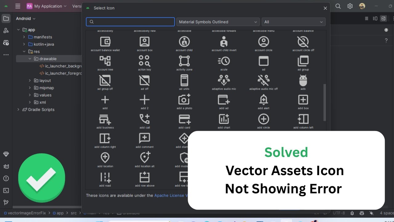 [ Solved ] Vector asset icons not showing in android studio (Material ...