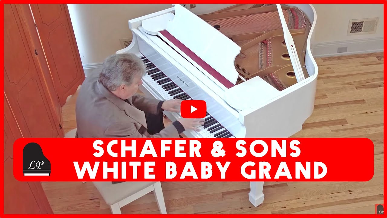 Schafer & Sons White Baby Grand Piano for Sale - Living Pianos