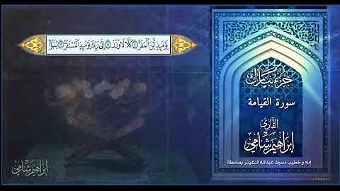 القارئ إبراهيم شامي جزء تبارك سورة القيامة مع كتابة الآيات بدقة عالية