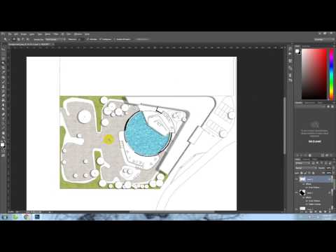 Architecture plan photoshop tutorial . Làm mặt bằng tổng thể trên photoshop .