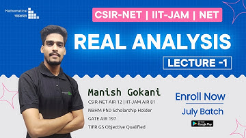 REAL ANALYSIS L 1(1.1) | DEMO LECTURE | CSIR NET | IIT-JAM | GATE
