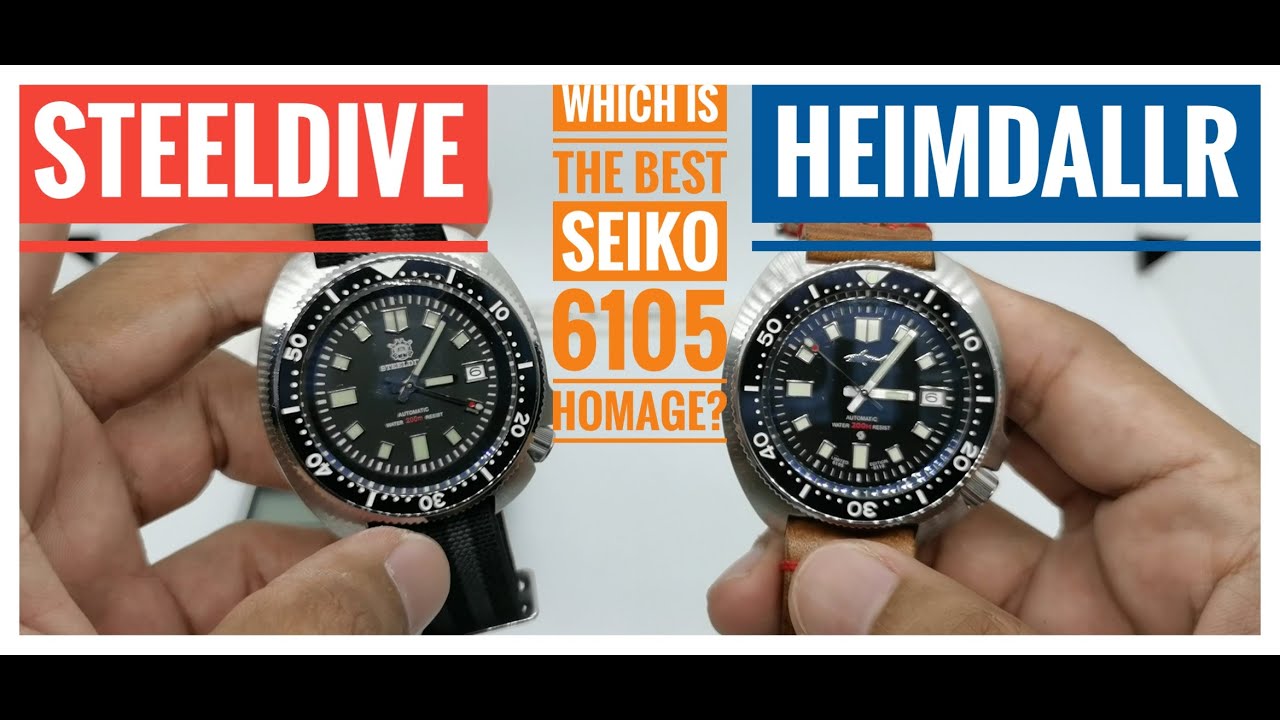 Steeldive VS Heimdallr. Which is the best Seiko 6105 Captain Willard homage?  #steeldive #heimdallr - YouTube