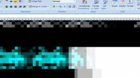 Space invaders excel 8 bit drawing