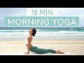 15 min morning yoga flow  wake up  feel energised