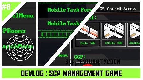 SCP : CENTURA Tycoon | Scp management game | DevLog 8/?? | Post process, ui and selections