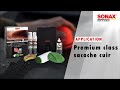 Application du sonax premiumclass kit dentretien du cuir