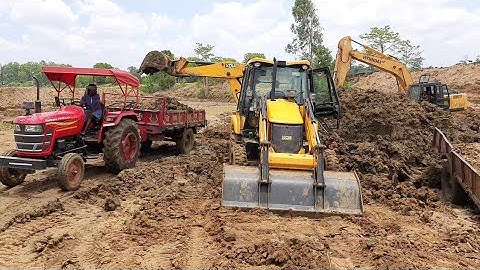 New Jcb 3dx Ecoxcellence Making Pond With Mahindra Yuvo 415Di Tractor | All about Tractors and Jcb