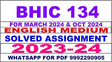 bhic 134 solved assignment 2023-24 | bhic 134 solved assignment in english 2024 | bhic 134 2024