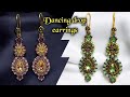 Dancing drop earrings tutorial/DIY superduo beads earrings/beaded jewelry making