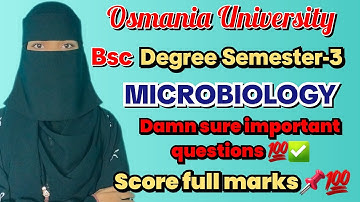 Degree Semester-3 BSc Microbiology most important questions | O.U | Score "O" grade 💯✅️ | BSc micro