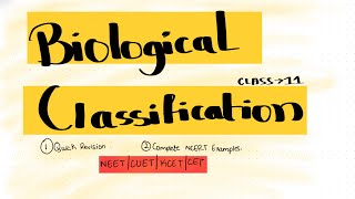 NEET-BIOLOGICAL CLASSIFICATION