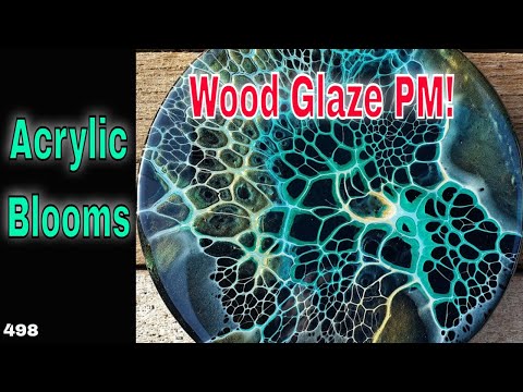 Fluid Acrylic Blooms Experiment using Wood Glaze