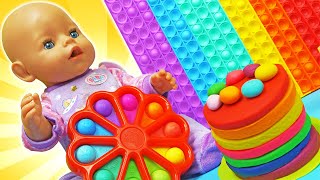 Kids play with dolls &amp; Baby Annbell doll. Learn animals with baby dolls. Family fun video for kids.
