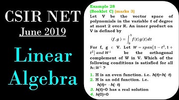 CSIR NET MATHEMATICS | Linear Algebra | Concept & Solution Orthogonal Complement June 2019
