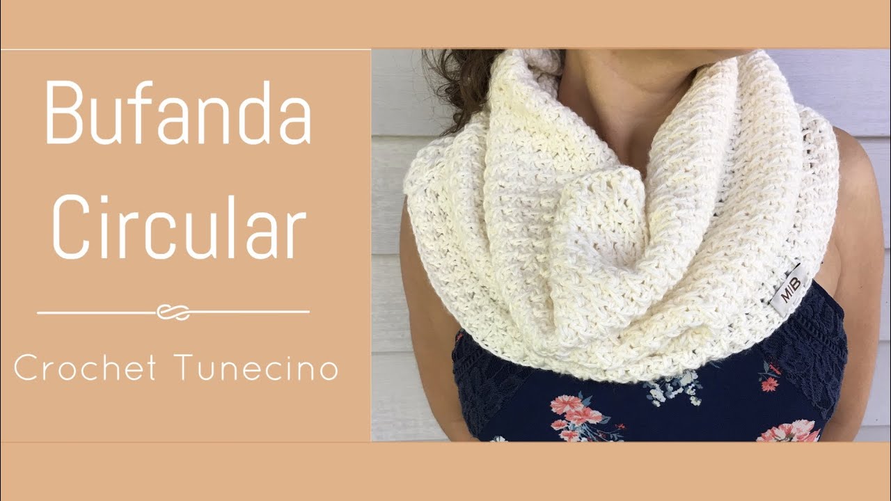 bufanda con punto tunecino