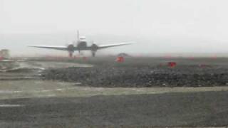 DC-3 takes off at Good News, Alaska in terrible weather.