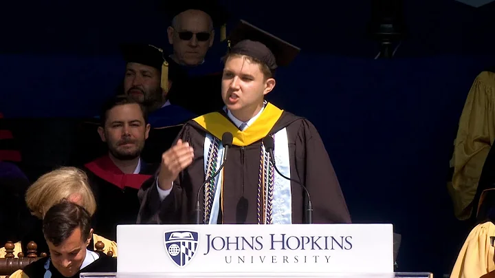 Senior Class President Nathan Mudrak speaks at Joh...