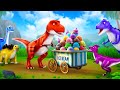 Dino ice cream heist bully triceratops vs trex  3d animated dinosaur comedy cartoon 2024