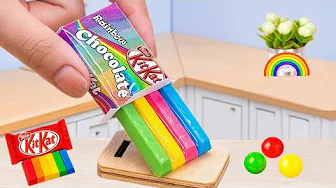Amazing Rainbow KitKat Cake | Satisfying Sweet Mini Rainbow Cake Recipe With Chocolate