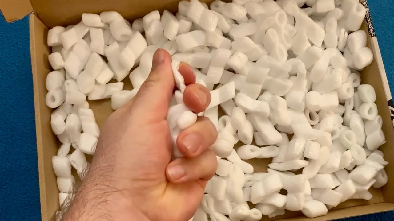 ASMR: Crinkly Styrofoam Packing Peanuts / Box One-Take (No Talking)