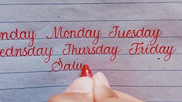 Learn days of the week with spelling || days of the week writing || calligraphy