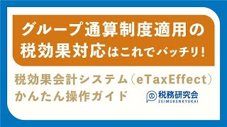税効果会計システム（eTaxEffect）かんたん操作ガイド～グループ通算制度の税効果対応はこれでバッチリ！