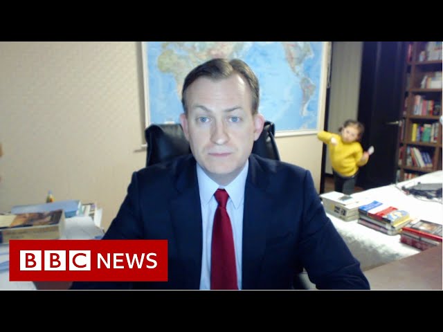 Viral dad on the trials of working from home - BBC News class=