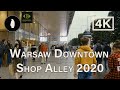 【4K】Warsaw Rainy Walk Downtown - Shop Alley | Warszawa Spacer Śródmieście (Binaural ASMR Sound)