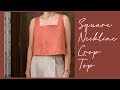 DIY Square Neckline Linen Crop Top | Summer Crop Top
