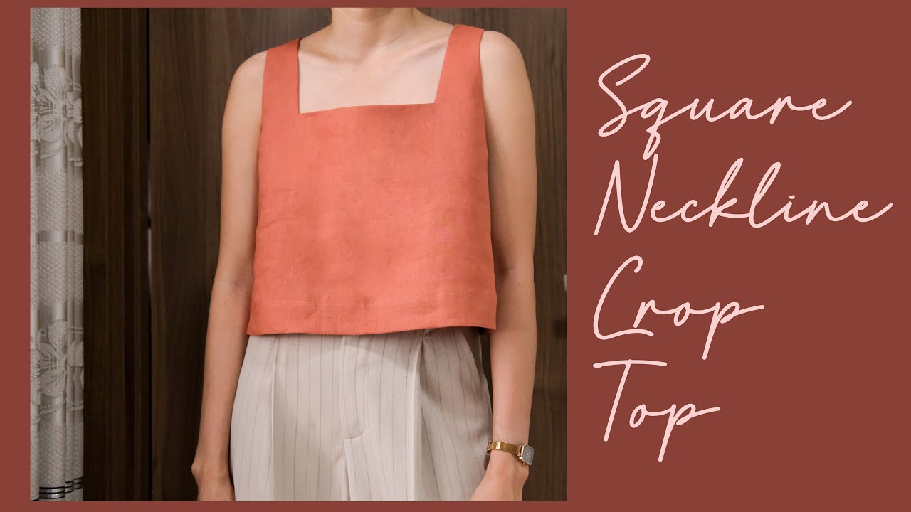 DIY Square Neckline Linen Crop Top