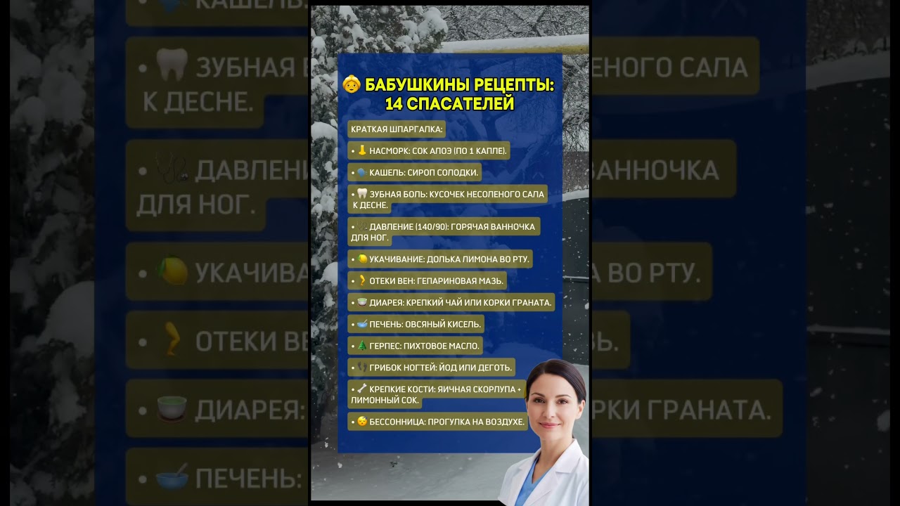 👵 БАБУШКИНЫ РЕЦЕПТЫ: 14 СПАСАТЕЛЕЙ #рецепты #здоровье #советы #рецепт #рекомендации #рек #полезно