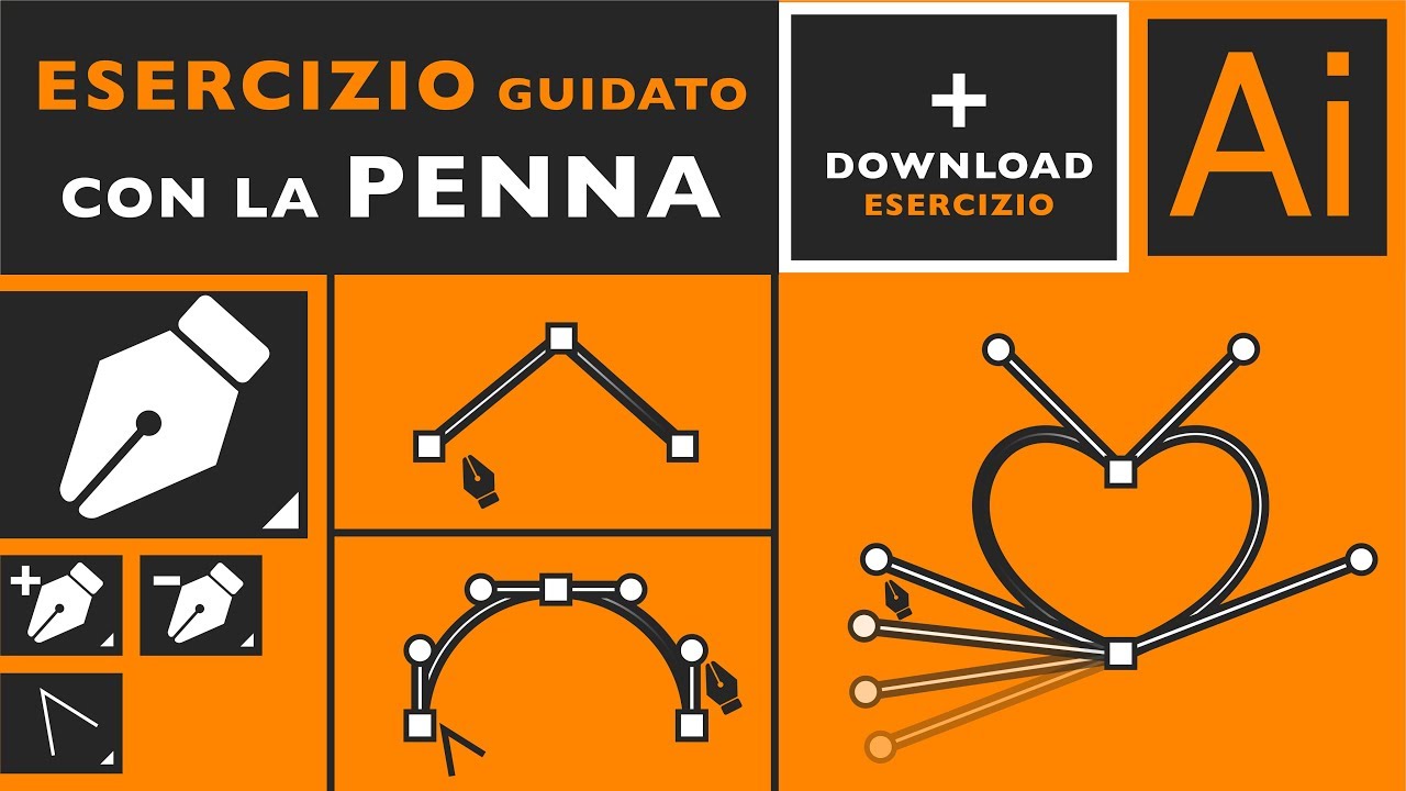 Esercizio Guidato 01 Strumento Penna Di Illustrator Download Incluso Youtube