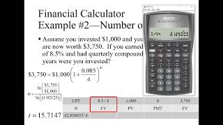 TVM Number of Time Periods Calculations on a BA II Plus