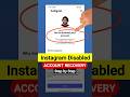 Instagram Disabled Account Recovery | How To Recover Disabled Instagram Account | #Instagram #shorts