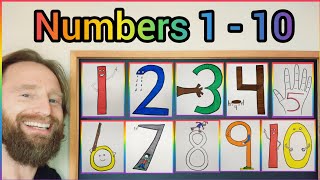 Numbers 1-10 Numbers Recognition 1-10 Counting Numbers 1-10 Cardinal Numbers Songs Kids Numbers Song by Mr. B's Brain 84,631 views 3 years ago 1 minute, 8 seconds