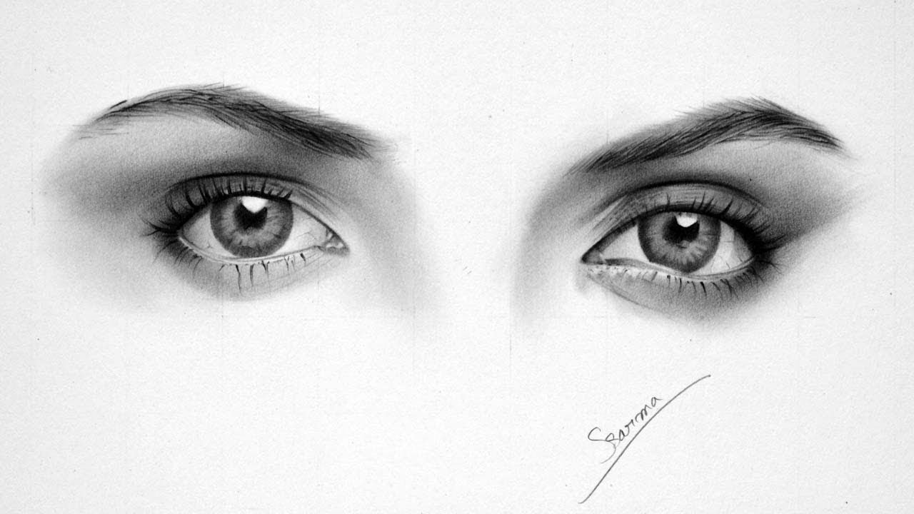 Pencil Sketch Of A Beautiful Eye - Desi Painters