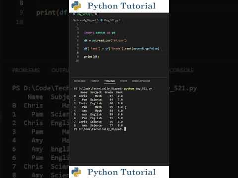 Ranking Columns In