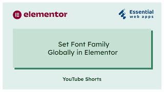 Set Elementor Global Fonts - Change Global Fonts Elementor Tutorial #Shorts