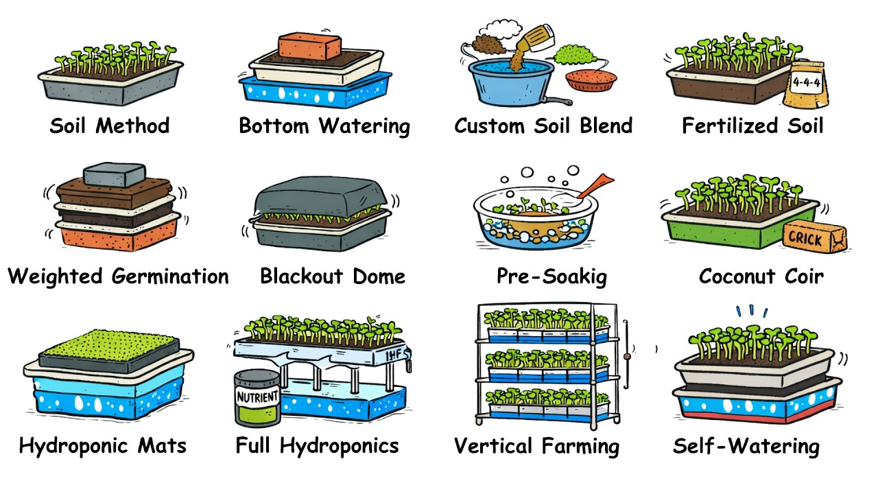 Every Microgreen Growing Method Explained in 14 Minutes.
