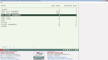 Gold/silver rate marg me kaise set kare marg jewellery software me