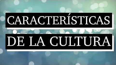 ¿Cuáles son las 6 características de la cultura?