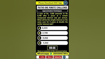 Maths 1 Minute Challenge Series- Approximation Techniques (Video-15) #ssccgl #sbipo #anilnairclasses