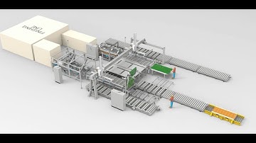NEOMEC AUTOMATION FOR "NO-STOP" FINISHING LINE WITH LOADING / UNLOADING AND 4-SIDED EDGE BRUSHING