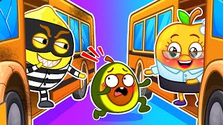 Baby On A School Bus 🚌 Baby Avocado Funny Kids Cartoons