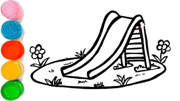 How To Draw A Playground Slide - Preschool | Step by Step Easy | Simple Slide Drawing Easy