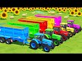 CUT SUNFLOWERS, MAKE CHAFF &amp; TRANSPORT SHEEPS WITH FORAGE HARVESTERS &amp; TRACTORS - FS22