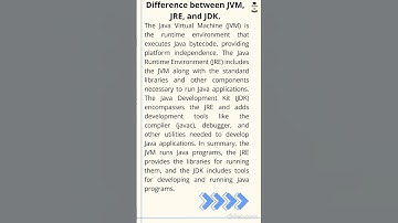 Difference between JVM, JRE, and JDK. #jdk #jre #jvm #java #shorts